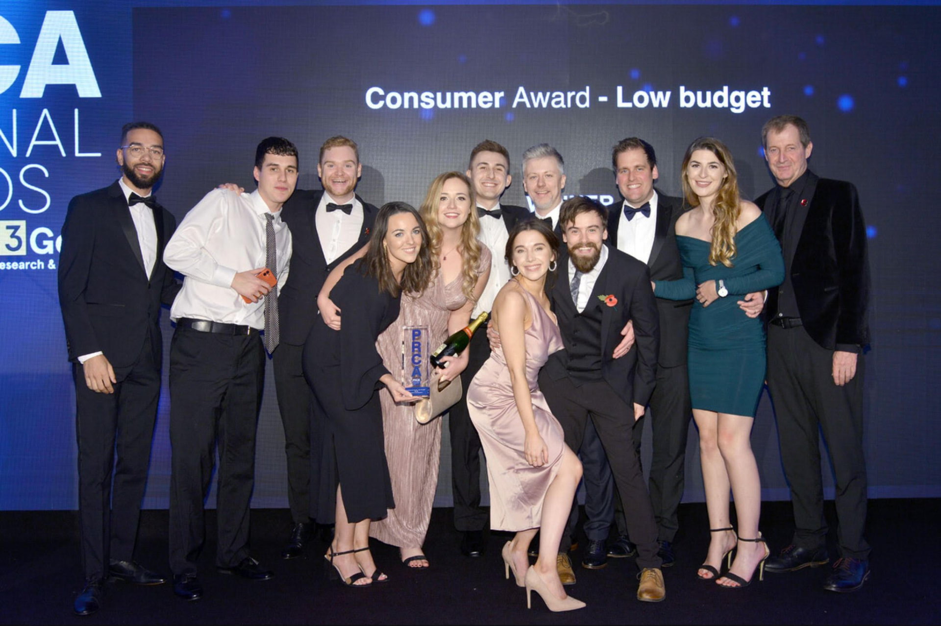 The wider Pic PR team receiving a major public relations award